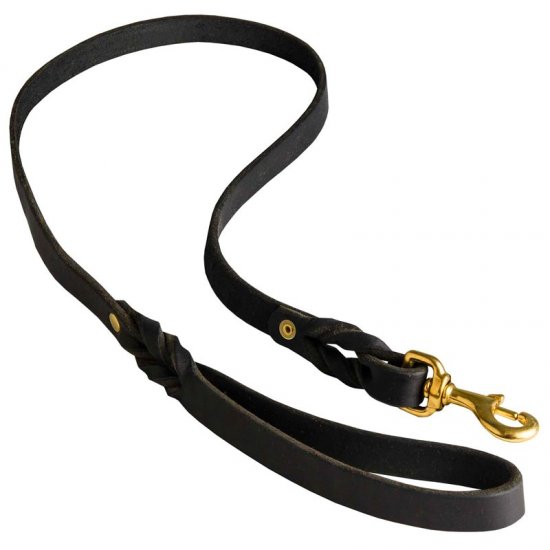 black leather leash