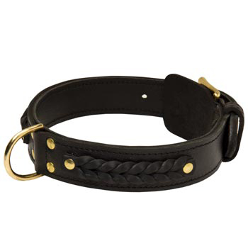 Braided Schutzhund Dog Leather Dog Collar 