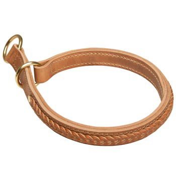 Schutzhund Dog Obedience Training Choke Braided  Leather Collar