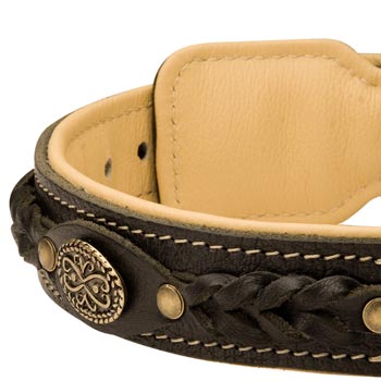  Leather Walking Fashion Collar for Schutzhund Dog