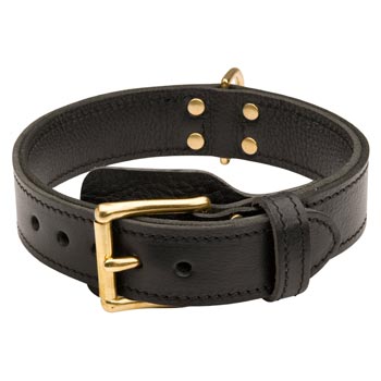 Schutzhund Dog  Leather Collar with Easy in Use Buckle