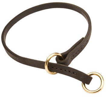 Schutzhund Dog Obedience Training Choke  Leather Dog Collar