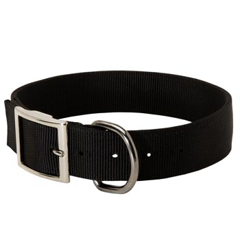 Nylon Schutzhund Dog Collar with Adjustable Steel Nickel Plated Buckle