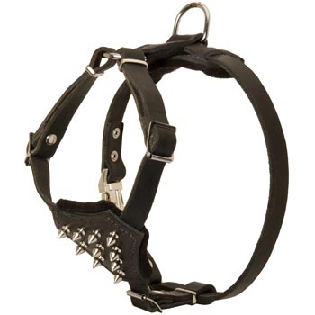 Schutzhund Dog Leather Puppy Harness with Attractive Nickel Decoration