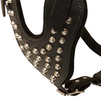 Studded Chest Plate Leather Schutzhund Dog Harness