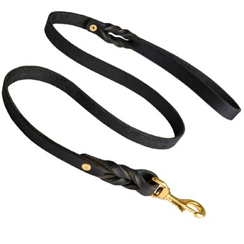 Dog Leather Leash for Schutzhund Dog Training and Walking