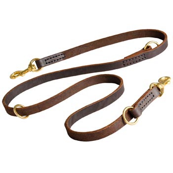 Leather Leash for Schutzhund Dog Everyday Walking