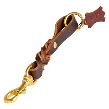 Leather Braided Schutzhund Dog Pull Tab for Daily walking