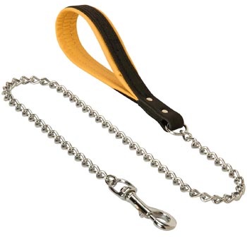 Multipurpose Leather Chain Schutzhund Dog Leash