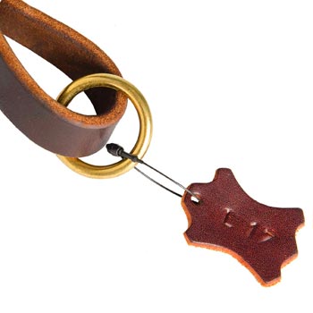 Leather Pull Tab for Schutzhund Dog with O-ring for Leash Attachment