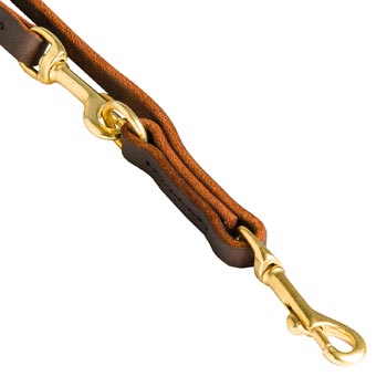 Leather Schutzhund Dog Leash with Rustproof Hardware