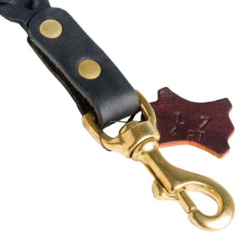 Solid Snap Hook Hand Riveted to the Leather Schutzhund Dog Leash