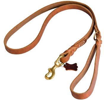 Canine Leather Leash for Schutzhund Dog