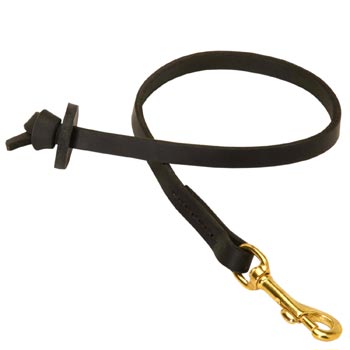 Leather Short Leash for Schutzhund Dog