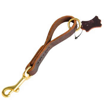 Pull Tab Leather Dog Leash for Schutzhund Dog