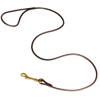 Leather Canine Leash for Schutzhund Dog Presentation at Dog Shows