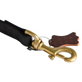 Nylon Schutzhund Dog Leash with Dependably Stitched Brass Snap Hook