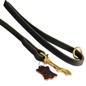 Handmade Leather Dog Leash with Floating O-Ring on The  Handle for Schutzhund Dog