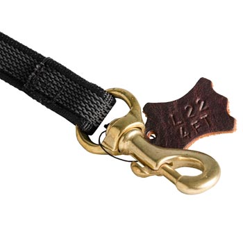 Strong Schutzhund Dog Leash Nylon with Brass Snap Hook