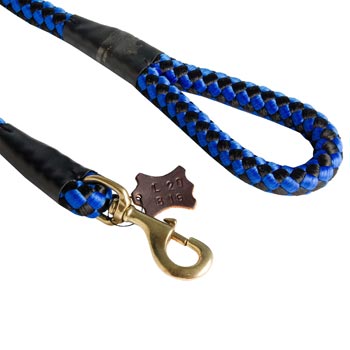 Blue Nylon Schutzhund Dog Leash 